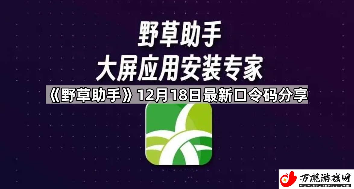 野草助手12.18最新视频口令是什么